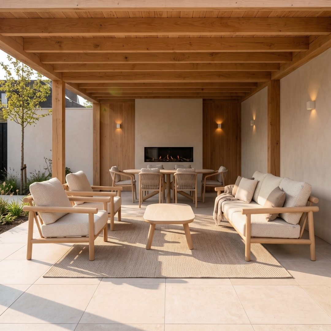 Tivoli stoel-bank loungeset | aluminium + sintered stone | beige | 4-delig