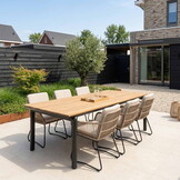 Montana/Harper Sahara Dust dining tuinset | 6 personen | aluminium + touw | 240x100cm