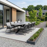 Stockholm/Gianna Stone Grey dining tuinset | 8 personen | polystone + touw | 280cm