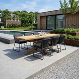 Napoli/Tulum Lava Grey dining tuinset | 6 personen | teakhout + touw | 250cm
