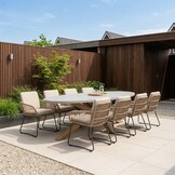 Livorno/Harper Sahara Dust dining tuinset | 8 personen | polystone + touw | 280cm