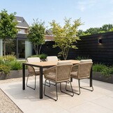 Manchester/Tulum Sahara Dust dining tuinset | 4 personen | polywood + touw | 205cm