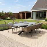 Stockholm/Lucca dining tuinset | 8 personen | polystone + wicker | 280cm