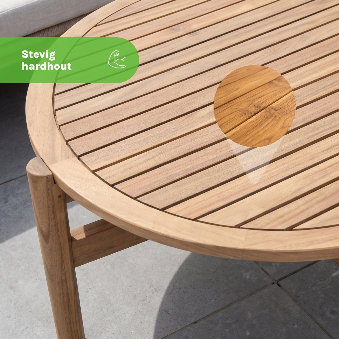 Braga hoek loungeset 6 personen incl. tafel | touw + hardhout | zand | 5-delig - 235x235cm