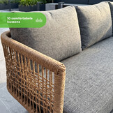 Moskou dining loungeset 8 personen | aluminium + wicker | antraciet | 4-delig - 258x197cm