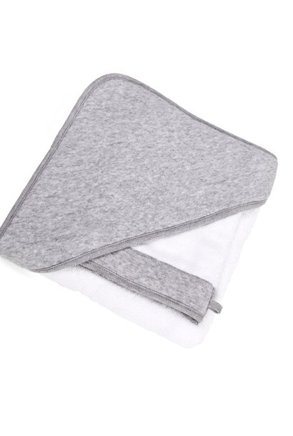 Hooded towel & washcloth Star grey melange