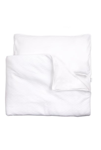 Crib / Playpen Duvet Cover & Pillow case Chevron White