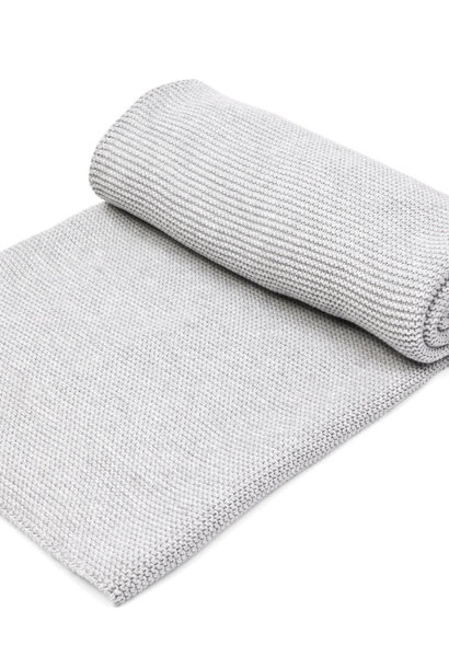Cot blanket lined with soft sparkle Light Grey Melange