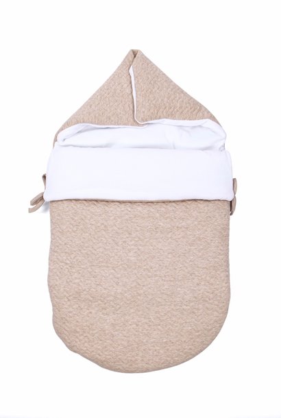 Baby footmuff Chevron Light Camel