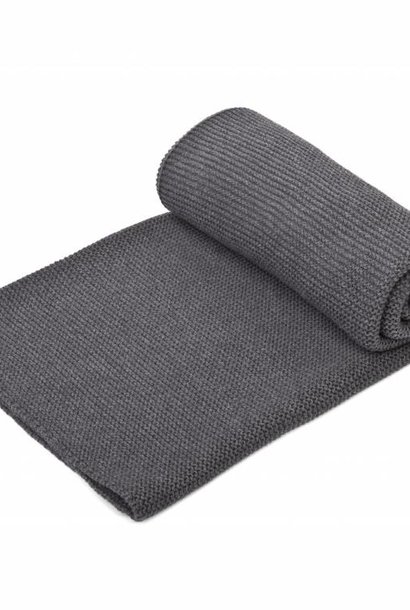 Knitted Crib Blanket Dark Grey Melange