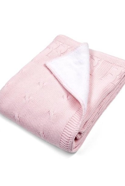Cot blanket lined Soft Pink