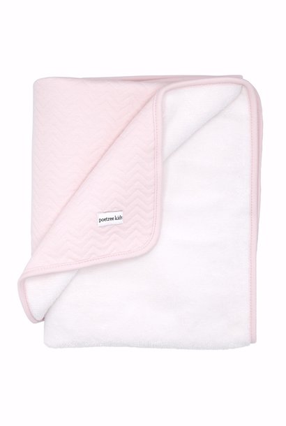 Crib blanket lined Chevron Light Pink