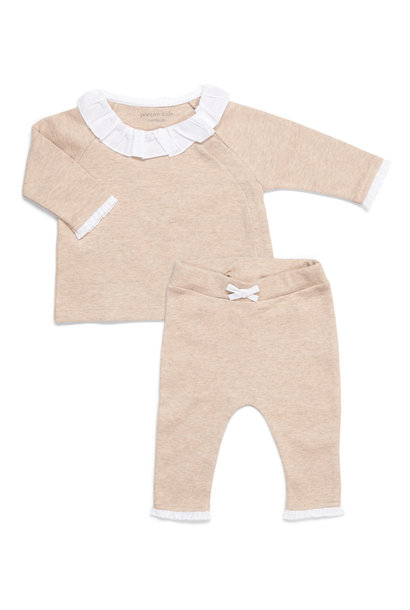 2 - Delige baby set Ruffle Camel