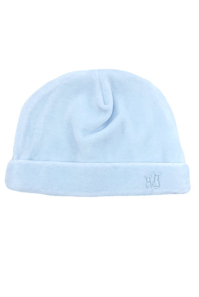 Velvet baby hat baby blue
