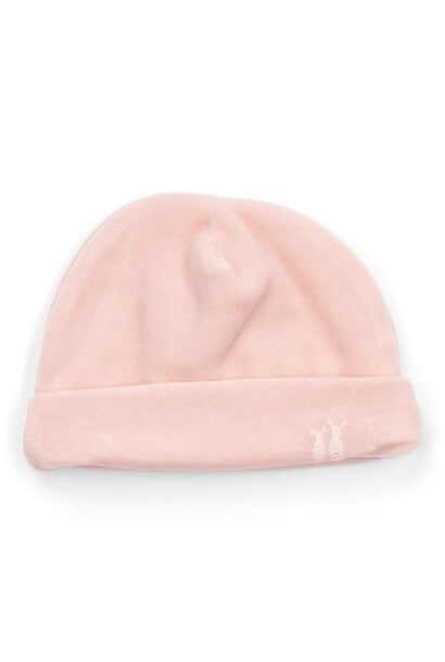 Velvet baby hat blush pink