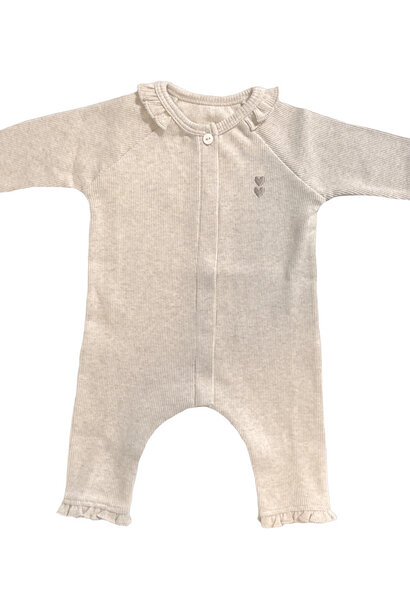 Olivia Baby suit 2x2 rib Sand