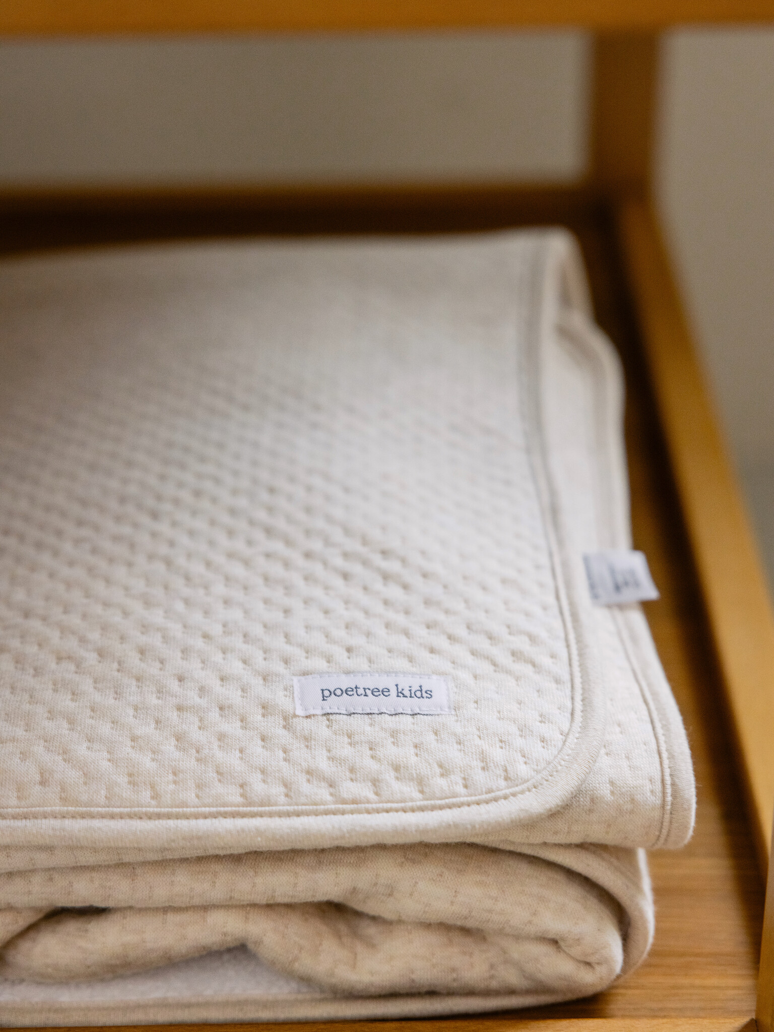 Cot blanket with fleece Étoile Sand-3