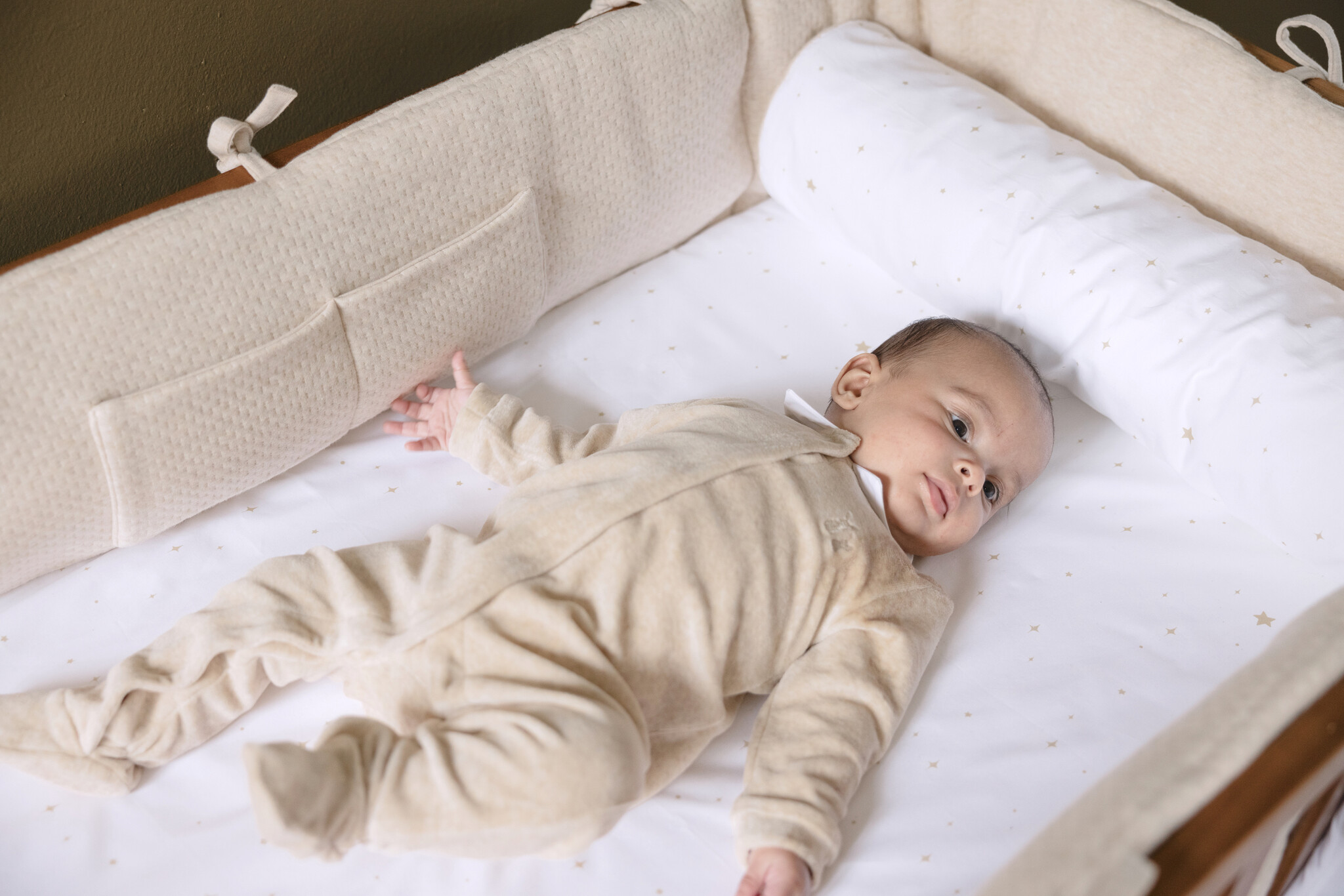 Cot/Playpen bumper Étoile Sand-2
