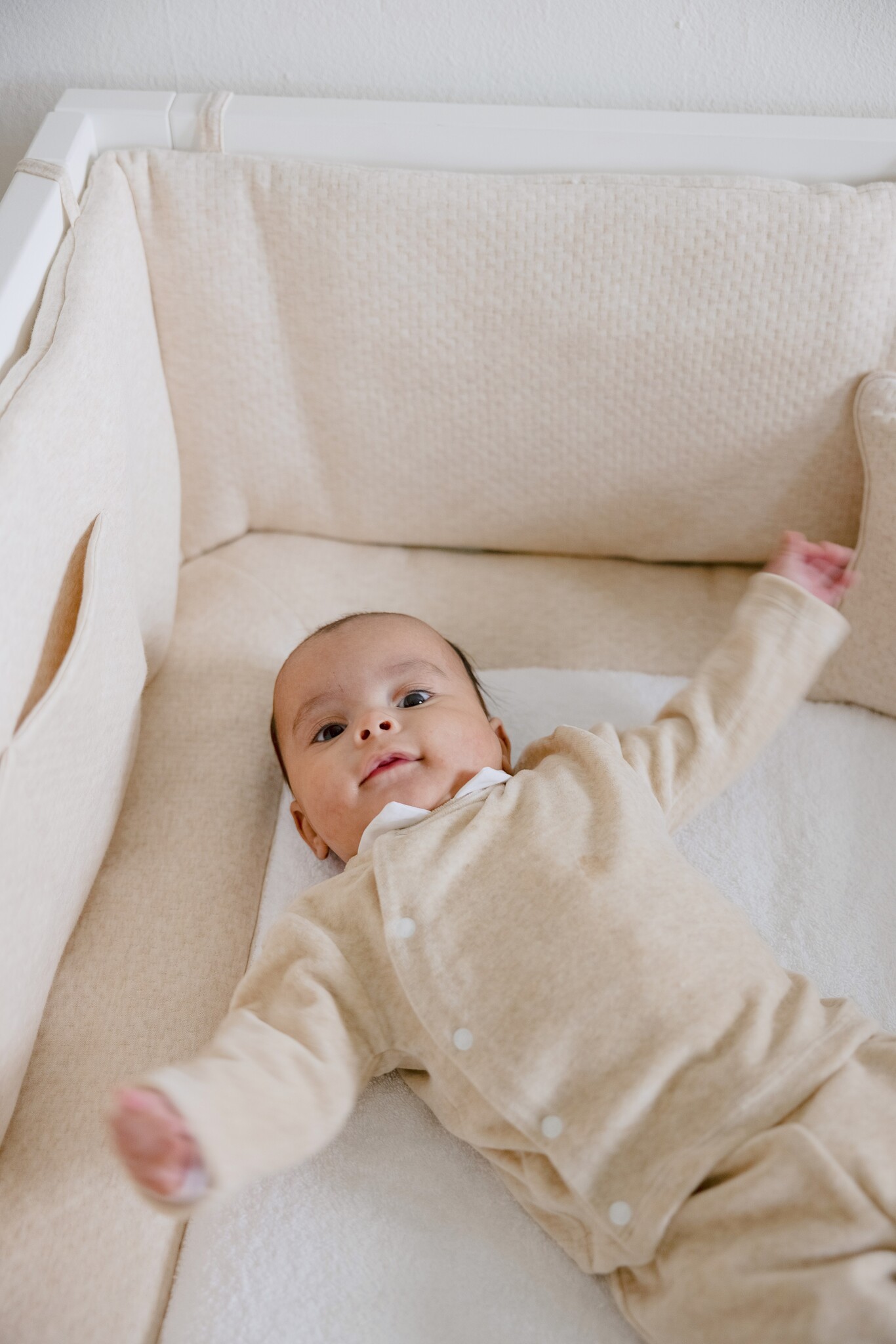 Cot/Playpen bumper Étoile Sand-3