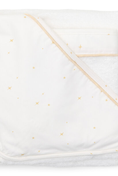 Hooded towel & washcloth Étoile Sand