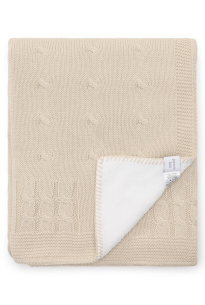Crib blanket lined Chamonix Beige