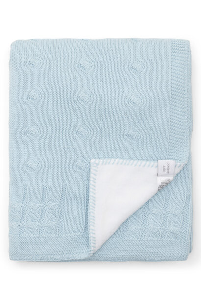 Cot blanket lined Chamonix Light Blue