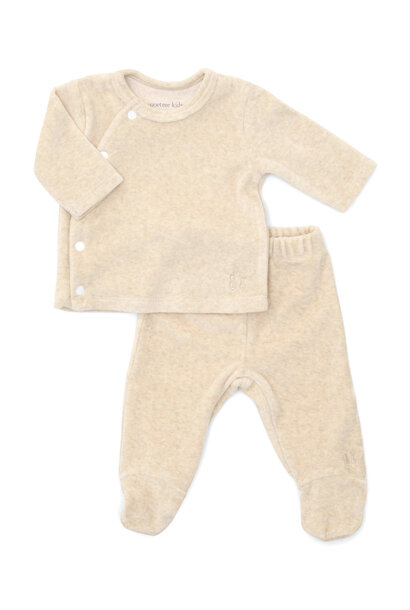Comfy velours baby set Sand
