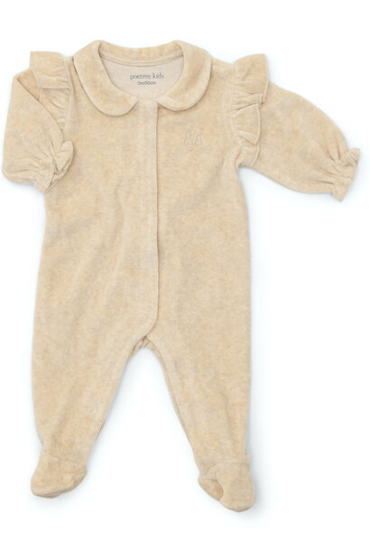 Baby suit velvet Sand with ruffles