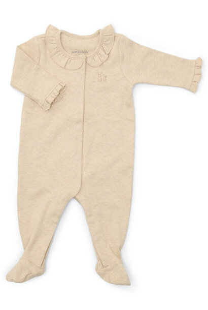 Babysuit Sand with ruffles
