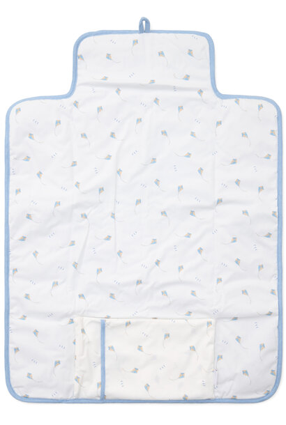 Matelas à langer de voyage Chevron Denim Blue