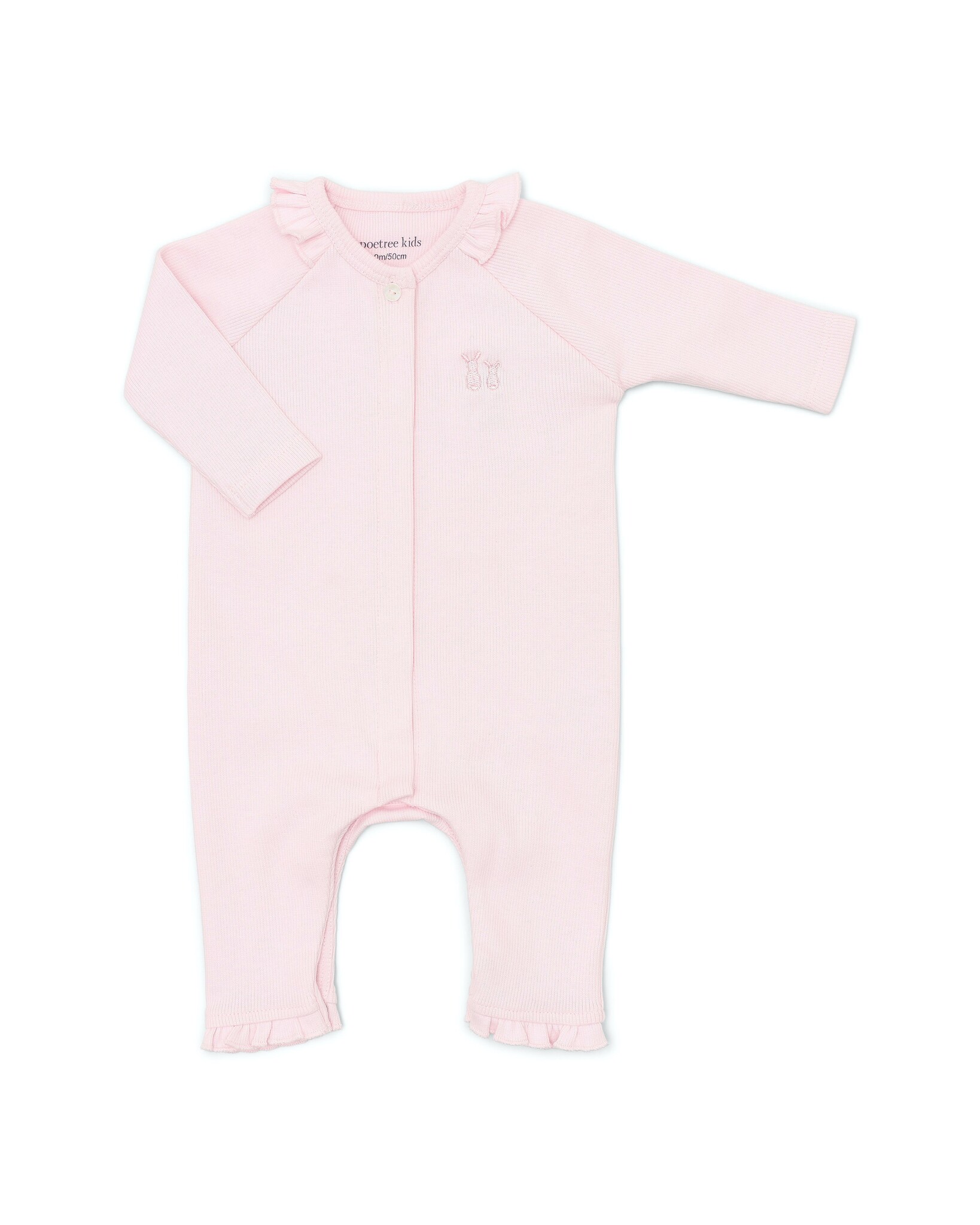 Olivia babysuit 2x2 rib Soft Pink-1