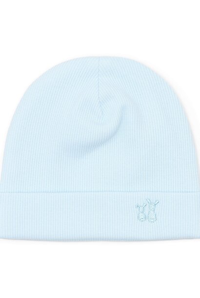 Bonnet bébé Ollie côte 2x2 Bleu bébé