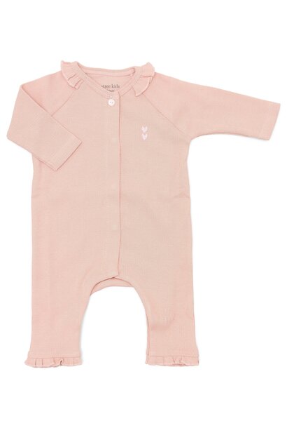 Olivia babysuit 2x2 rib Blush Pink