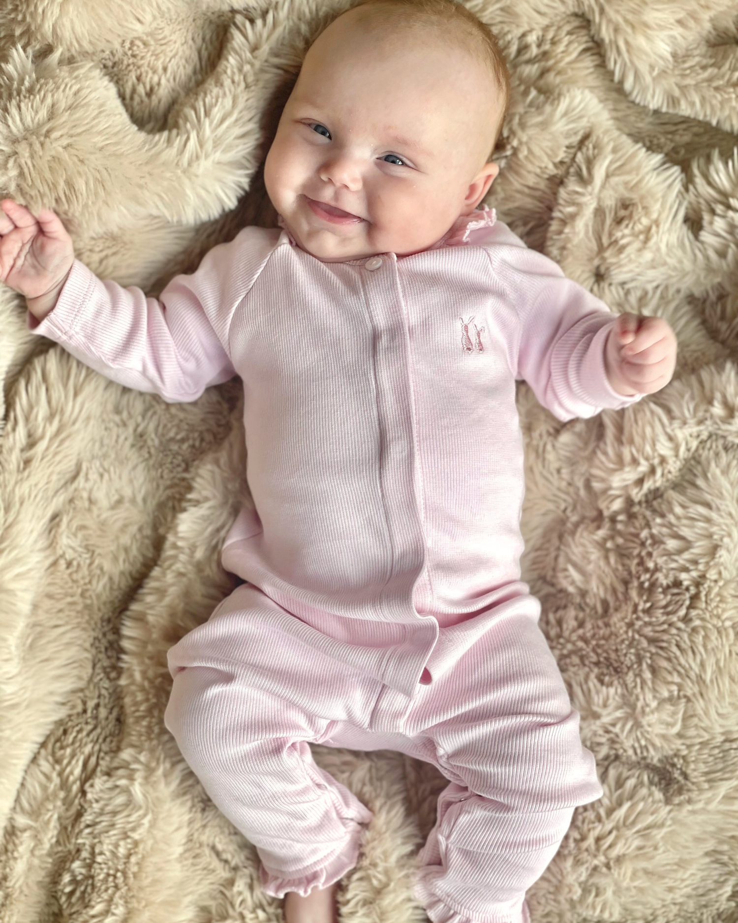 Olivia babysuit 2x2 rib Soft Pink-3