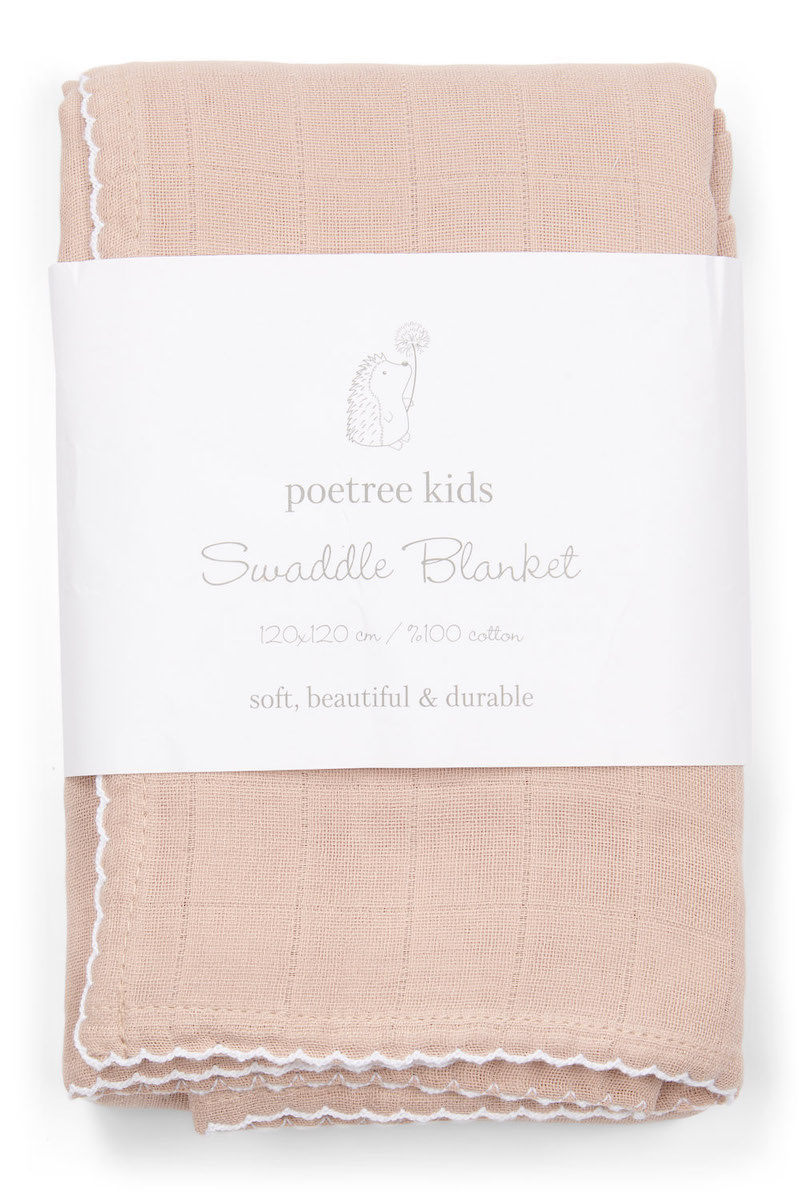 Swaddle blanket 120x120cm Camel-1