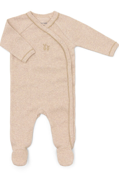 Teddy new born babysuit rib Camel