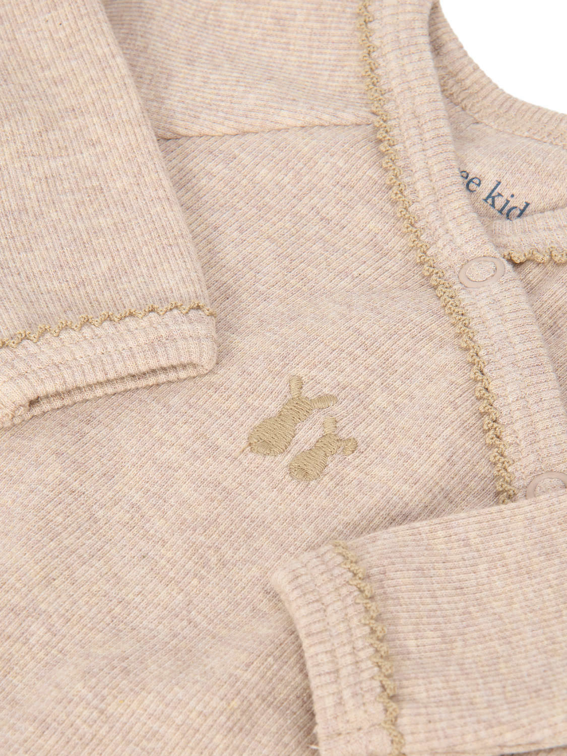 Teddy new born babysuit rib Camel-2