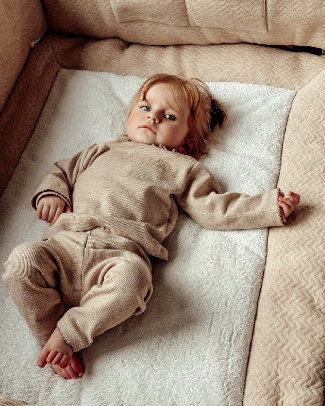 Lilly baby-set rib Camel-2