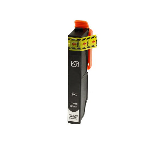 Merkloos C13T26314010 / T2631 zwart inktcartridge - huismerk voor Epson Merkloos C13T26314010 / T2631 zwart inktcartridge - huismerk voor Epson