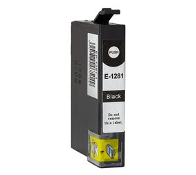 Merkloos C13T12814011 / T1281 zwart inktcartridge - huismerk voor Epson