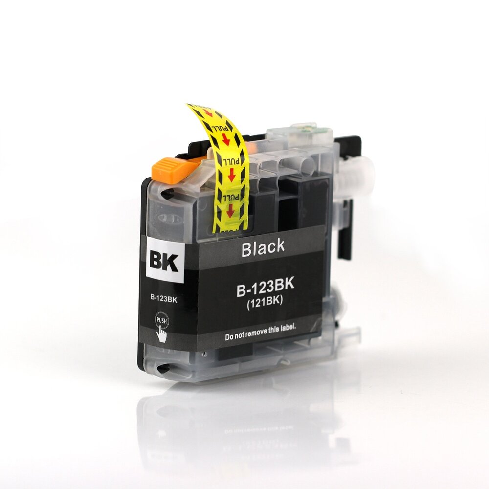 Merkloos LC123BK zwart inktcartridge - huismerk voor Brother