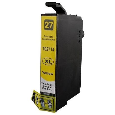 Merkloos C13T27144010 / T2714 geel inktcartridge - huismerk voor Epson