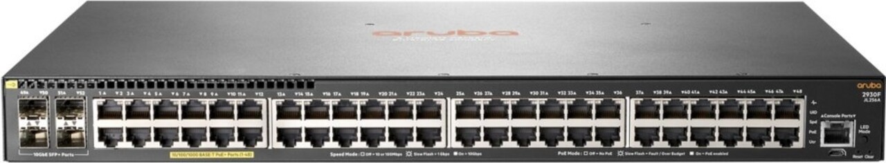 Hewlett Packard HPE 2930F 48G PoE+ 4SFP+ - Managed - L3 PoE RACK 1U REFURBISHED Hewlett Packard HPE 2930F 48G PoE+ 4SFP+ - Managed - L3 PoE RACK 1U REFURBISHED