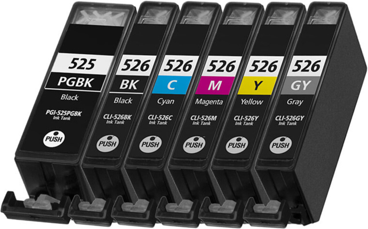 Merkloos CLI-525 en CLI-526 inktcartridges set - huismerk voor Canon Merkloos CLI-525 en CLI-526 inktcartridges set - huismerk voor Canon
