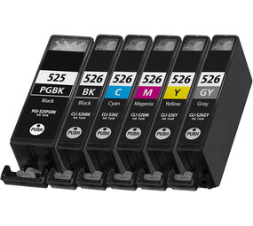 Merkloos CLI-525 en CLI-526 inktcartridges set - huismerk voor Canon Merkloos CLI-525 en CLI-526 inktcartridges set - huismerk voor Canon
