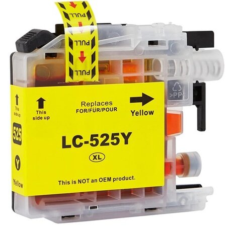 Pcman LC-525 Geel inktcartridge - Huismerk voor Brother Pcman LC-525 Geel inktcartridge - Huismerk voor Brother