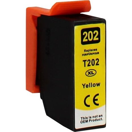 Merkloos C13T02H44010 / 202XL geel inktcartridge - huismerk voor Epson Merkloos C13T02H44010 / 202XL geel inktcartridge - huismerk voor Epson