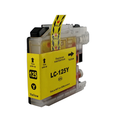 Merkloos LC125XLY geel inktcartridge - huismerk voor Brother