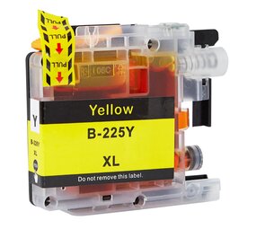 Pcman LC225Y / LC225XLY geel inktcartridge - huismerk voor Brother