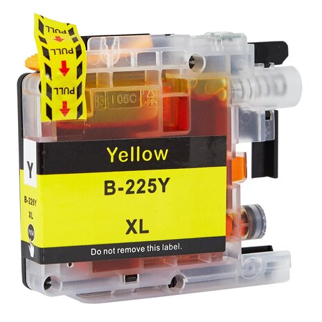 Pcman LC225Y / LC225XLY geel inktcartridge - huismerk voor Brother